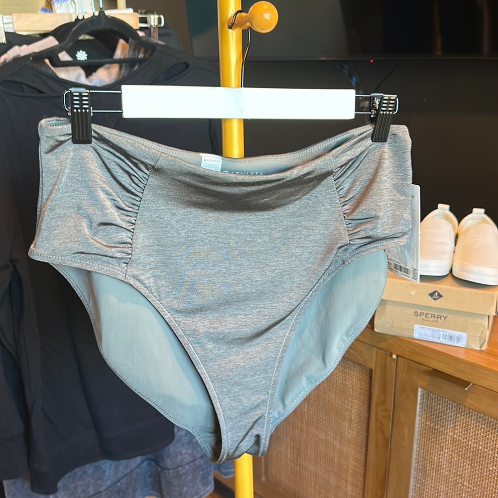 Athleta Gray High-Waisted Bikini Bottom